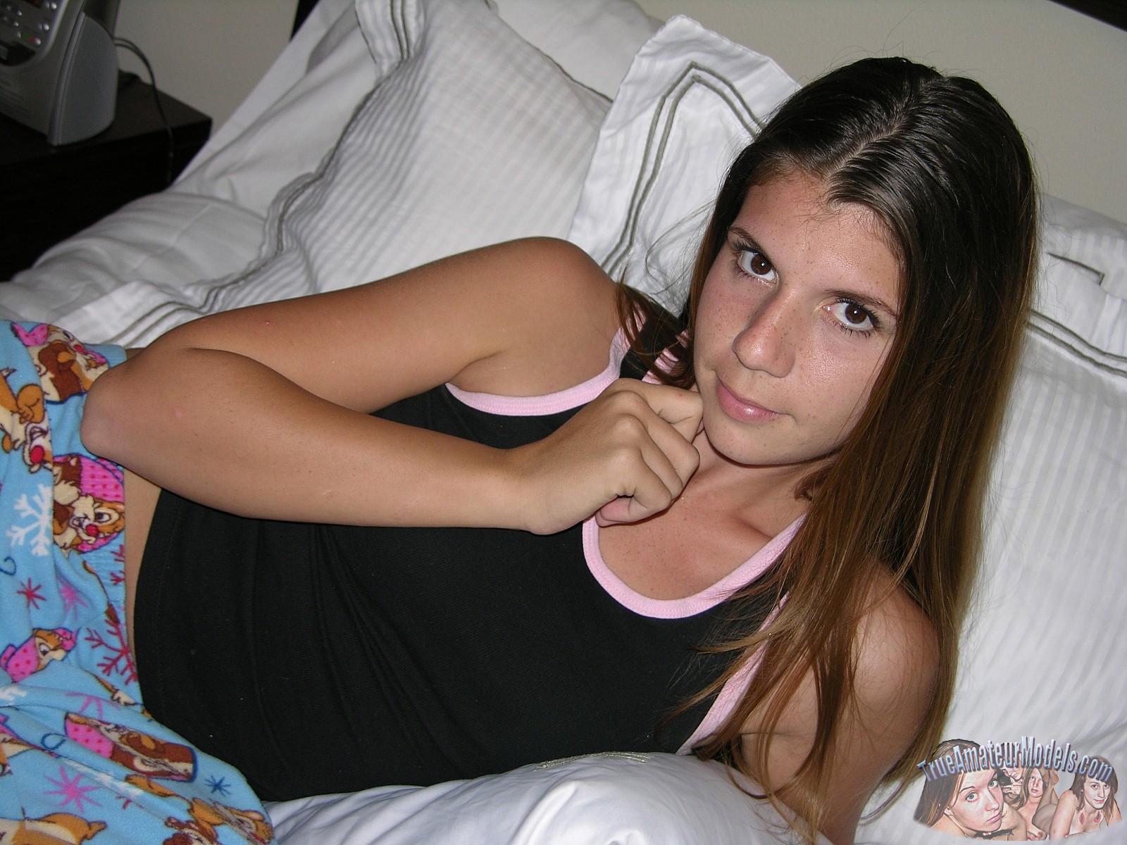 Amateur Freckled Face Teen Strips Out Of Her Pajamas